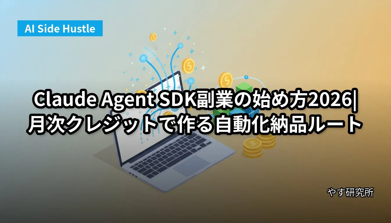 Claude Agent SDK副業の始め方2026|月次クレジットで作る自動化納品ルート