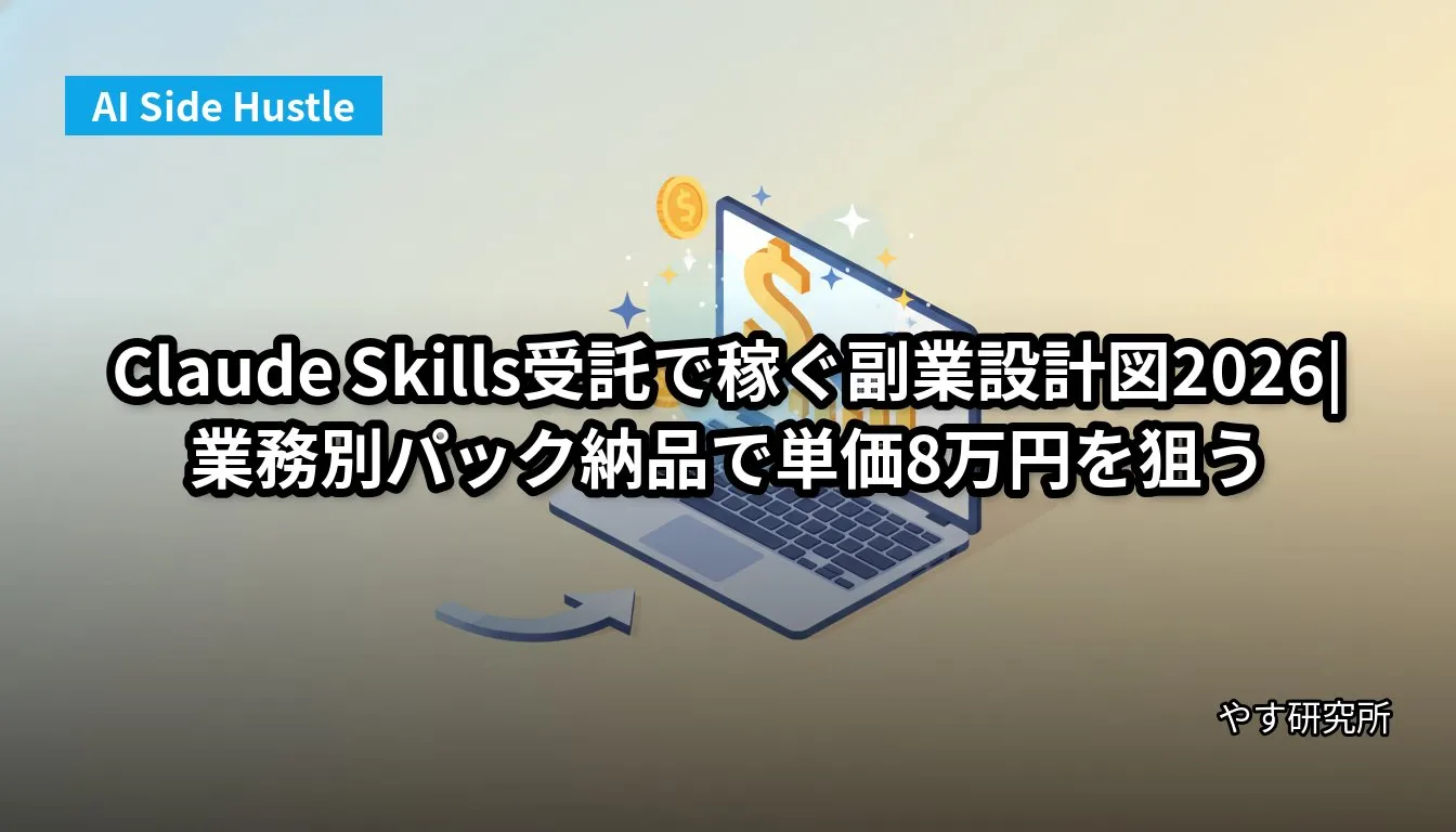 Claude Skills受託で稼ぐ副業設計図2026|業務別パック納品で単価8万円を狙う
