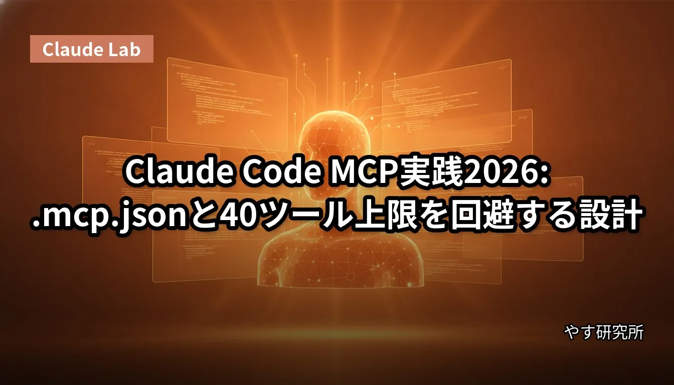 Claude Code MCP実践2026:.mcp.jsonと40ツール上限を回避する設計