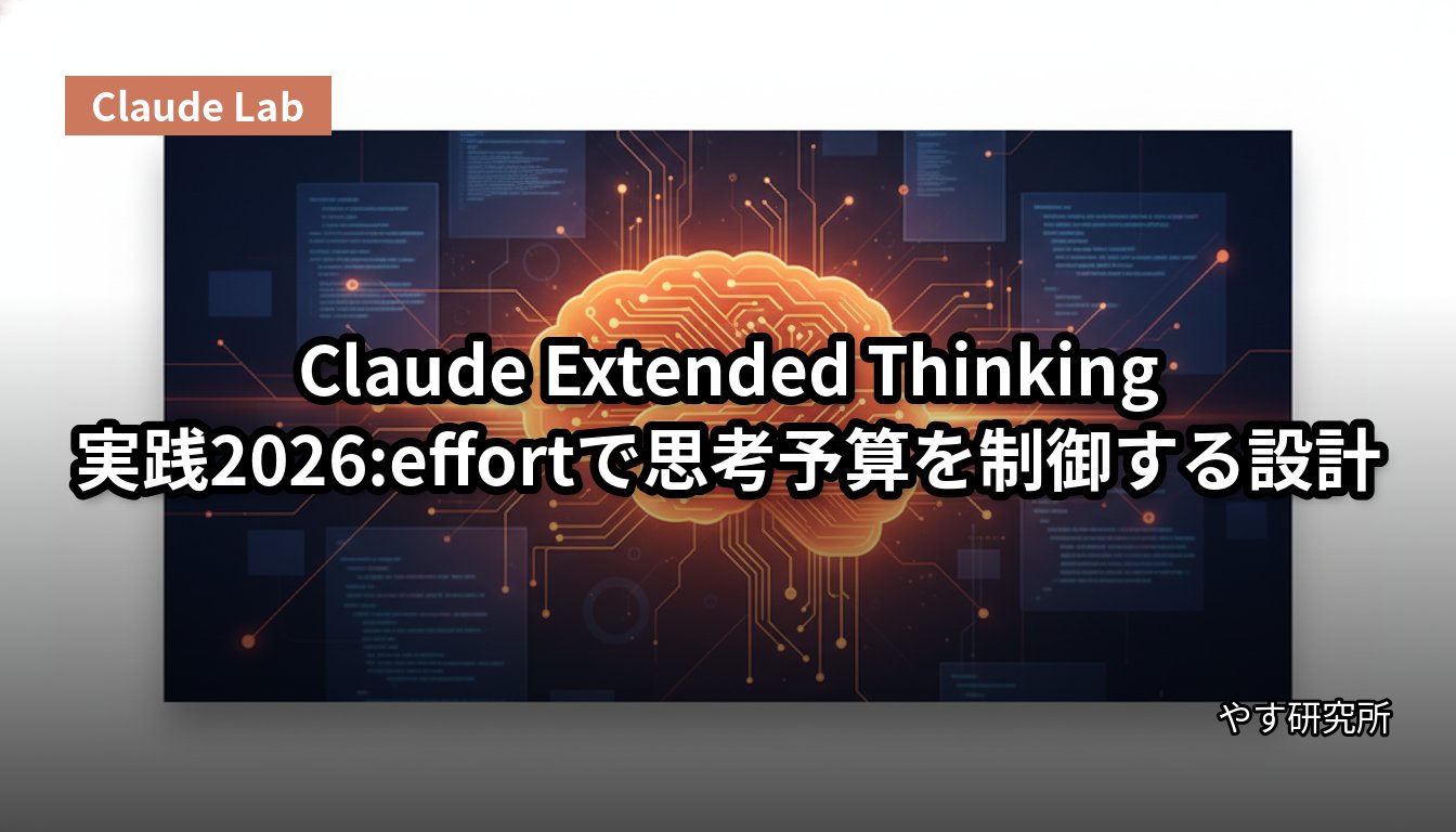 Claude Extended Thinking実践2026:effortで思考予算を制御する設計 | やす研究所 AI Lab