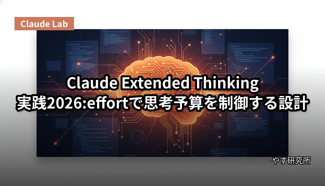 Claude Extended Thinking実践2026:effortで思考予算を制御する設計