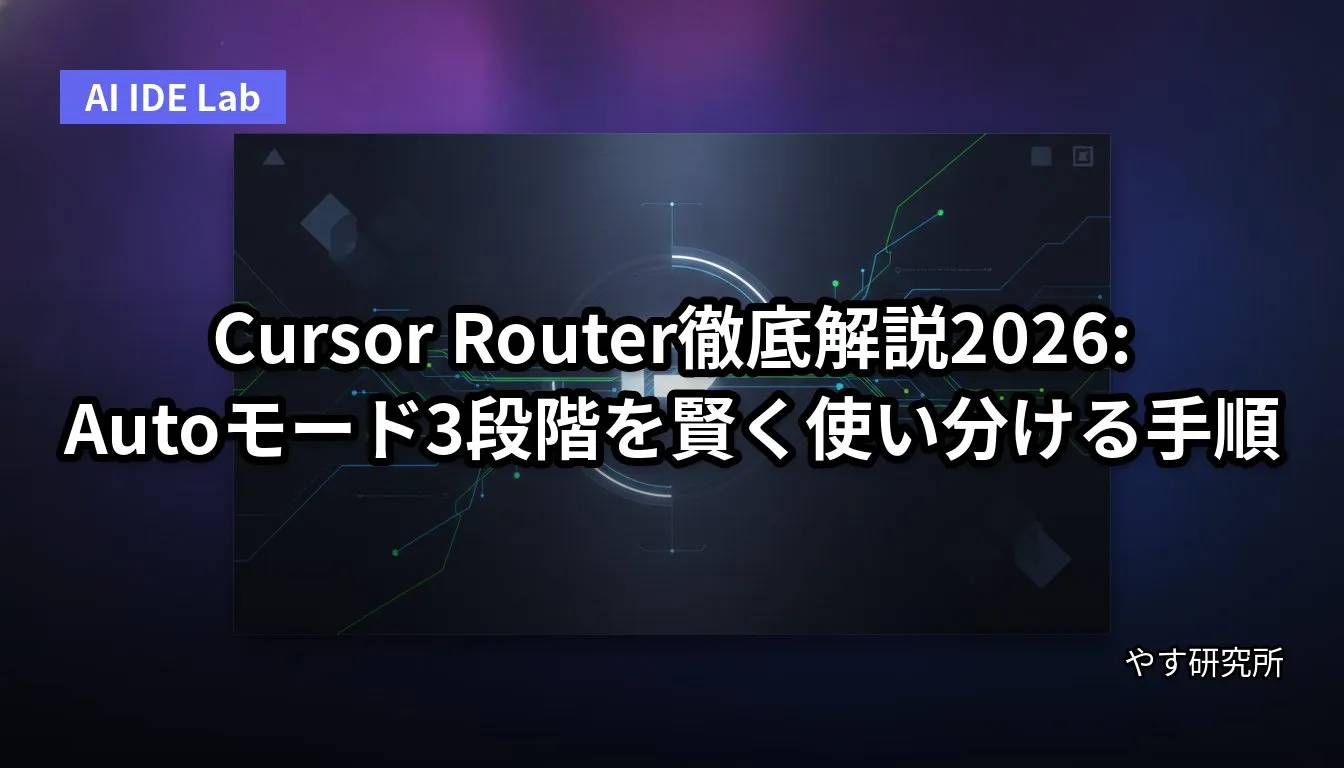 Cursor Router徹底解説2026:Autoモード3段階を賢く使い分ける手順